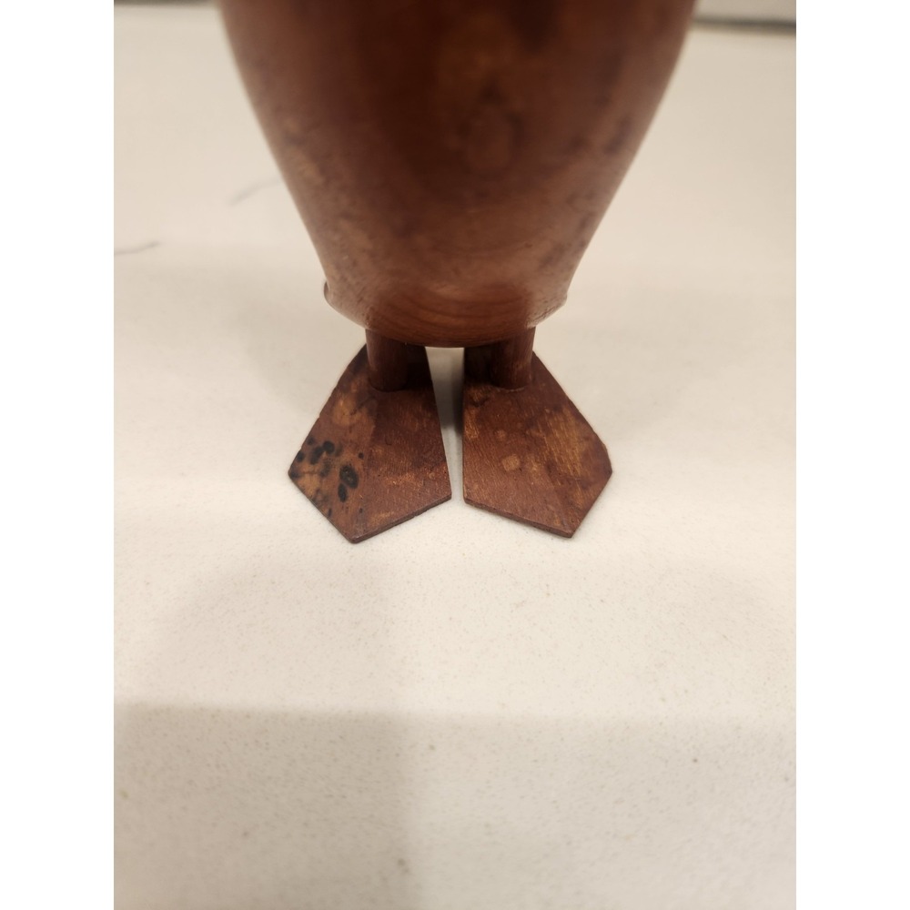 Vintage Laurids Lonborg Wooden Owl Figurine MCM Carved Teak Danish Eames Era 5" - Picture 3 of 11